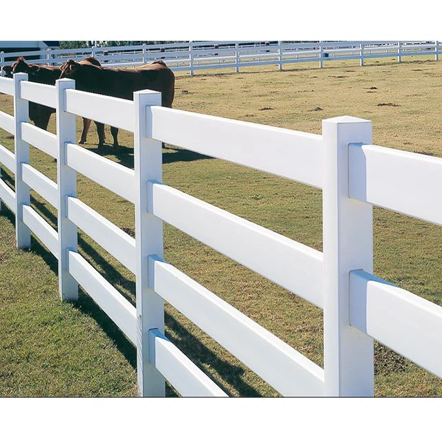 White 4 Rail Vinyl  Fence